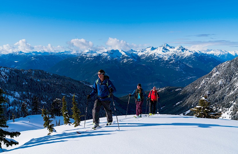 Group ski touring above Squamish