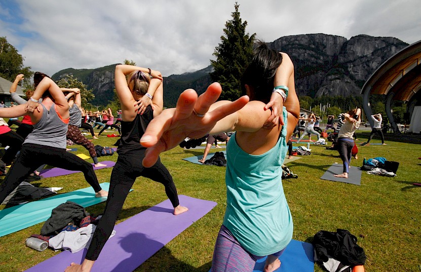 A group practice at the West Coast yoga festival in Squamish