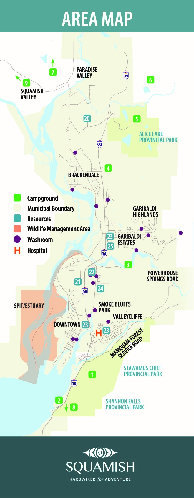 District Of Squamish Map Squamish Camping Guide | Tourism Squamish