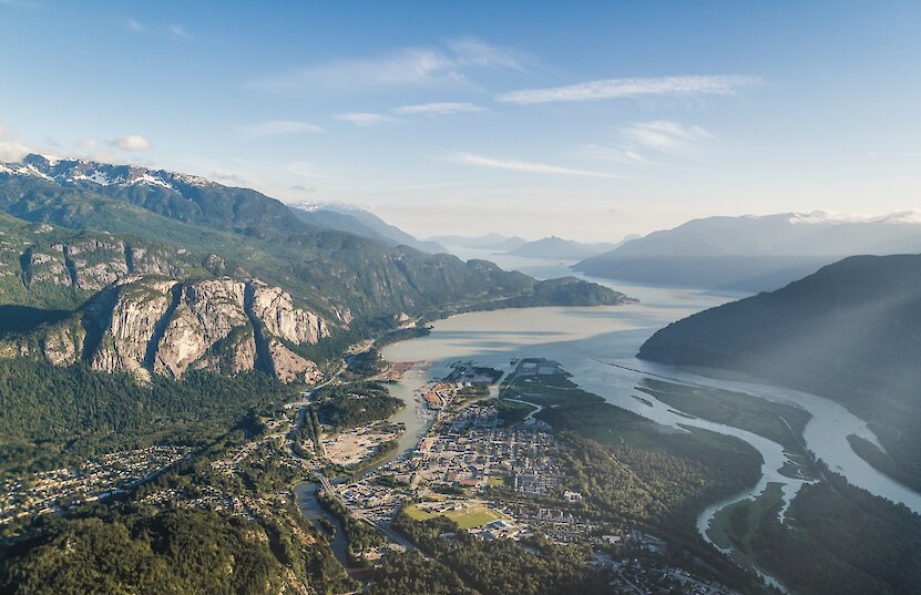 Aerial from flight over Squamish