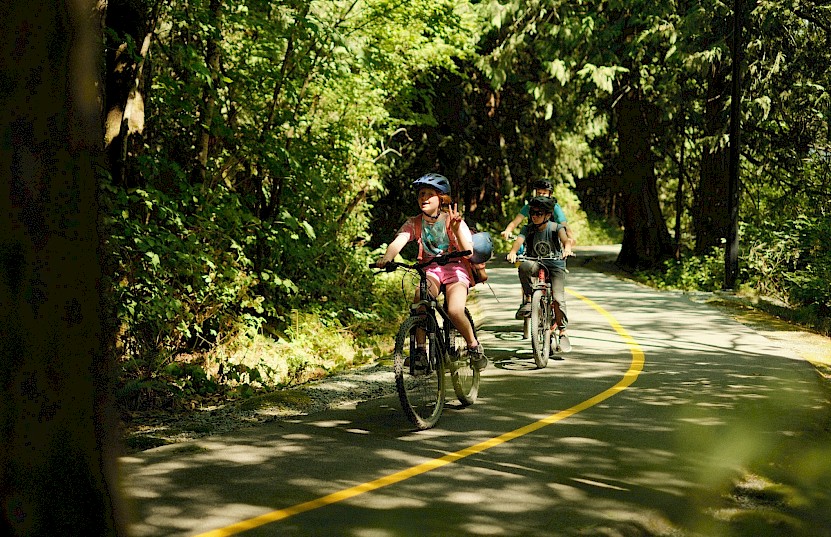 Kids climbing Squamish's Via Ferrata